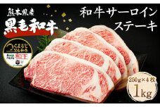 熊本県産 黒毛和牛 サーロイン ステーキ 計1kg（250g×4）《90日以内に出荷予定(土日祝除く)》国産 牛肉 
