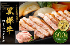 くまもと黒毛和牛 杉本本店 黒樺牛 A4~A5等級  ロースステーキ 200g×3 計600g st-p
