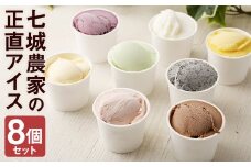 七城農家の正直アイス 8個セット(合計 約880ml) スイーツ おやつ デザート【90日以内に出荷予定（土日祝除く）】 st-p