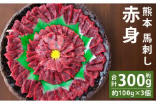 熊本 馬刺し 赤身 約300g (約100g×3個) 生姜 タレ付き 馬刺 馬肉【90日以内に出荷予定（土日祝除く）】