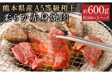 熊本県産A5等級和王 柔らか赤身焼肉 約600g(約300×2パック) st-p
