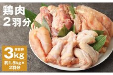 鶏肉 2羽分 約3kg(約1.5kg×2羽分)【30日以内に出荷予定（土日祝除く）】 st-p