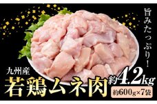 九州産 若鶏ムネ肉 (約600g×7袋) 合計約4.2kg 《30日以内に出荷予定(土日祝除く)》