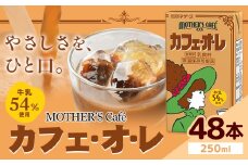常温保存可能 牛乳54％使用 カフェ・オ・レ 250ml×48本 合同会社たべたせいか《30日以内に出荷予定(土日祝除く)》熊本県 菊池市 カフェオレ 牛乳 コーヒー 珈琲 乳飲料 紙パック らくのうマザーズ ジュース ドリンク 熊本県産 国産 九州