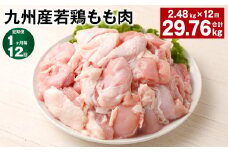 【1ヶ月毎12回定期便】 九州産若鶏もも肉 計約29.76kg（約2.48kg×12回） 鶏肉 もも肉 お肉【お申込み翌月から出荷】