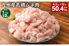 【1ヶ月毎12回定期便】 九州産若鶏ムネ肉 計約50.4kg（約4.2kg×12回） 鶏肉 ムネ肉 むね肉【お申込み翌月から出荷】