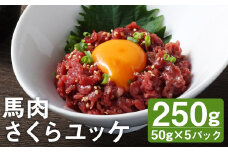 【ふるさと納税】馬肉さくらユッケ 合計250g 50g×5パック 《90日以内に出荷予定(土日祝除く)》小分け 馬肉 ユッケ 赤身 カット済み 冷凍