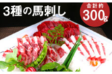 3種の馬刺し 約300g【赤身・フタエゴ・サガリ 各約100g】 馬刺し 馬刺 馬肉 肉 にく お肉 