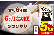 【6ヶ月定期便】令和6年産 白米 5kg 米 ひのひかり《お申込み月の翌月から出荷開始》熊本県 菊池市 国産 熊本県産 白米 精米 無洗米 送料無料 ヒノヒカリ こめ お米 