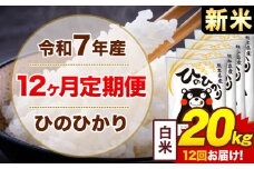 【12ヶ月定期便】新米 令和7年産 白米 20kg 米 ひのひかり《お申込み月の翌月から出荷開始》熊本県 菊池市 国産 熊本県産 白米 精米 無洗米 送料無料 ヒノヒカリ こめ お米 