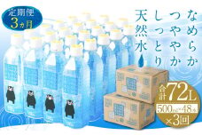 【3ヶ月定期便】なめらかつややかしっとり天然水 500ml PET 24本×2ケース（計144本）《お申し込みの翌月から出荷》シリカ水 