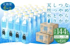 【6ヶ月定期便】なめらかつややかしっとり天然水 500ml PET 24本×2ケース（計288本）《お申し込みの翌月から出荷》シリカ水 