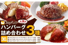 ジョイフルハンバーグ 人気の詰め合わせ 30個 生ハンバーグ チーズインハンバーグ 1個120g ソース付き 食べ比べ 3種類 セット 《30日以内に出荷予定(土日祝除く)》 牛肉 ジョイフル 焼くだけ ハンバーグ 惣菜 おかず 冷凍 送料無料