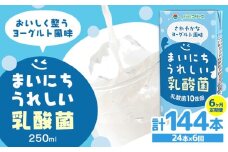 常温保存可能【1ヶ月毎6回定期便】まいにちうれしい 乳酸菌 ヨーグルト風味 250ml×24本 計144本 合同会社たべたせいか《お申し込みの翌月から出荷》熊本県 菊池市 紙パック ヨーグルト飲料 乳酸菌 ドリンク 飲み物 飲料 常温保存 国産 熊本県産
