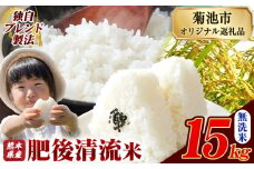 熊本県産 無洗米 肥後清流米 15kg 熊本県産 ふるさと納税 精米 米 こめ ふるさとのうぜい コメ お米 おこめ《10月中旬-12月末頃出荷》