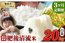 【3ヶ月定期便】熊本県産 白米 肥後清流米 20kg 熊本県産 ふるさと納税 精米 米 こめ ふるさとのうぜい コメ お米 おこめ《お申込み月の翌月から発送予定》