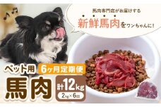【6ヶ月定期便】ペット用馬肉 2kg × 6回 計12kg 五右衛門フーズ《申込月の翌月から出荷開始》 ペット用 犬用 肉 馬肉 熊本県 菊池市