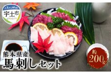 118-5 熊本県産馬刺しセット約200ｇ（赤身100ｇ・コウネ100ｇ）　※タレ、生姜付