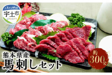118-6 熊本県産馬刺しセット約300ｇ（霜降り100ｇ・赤身200ｇ）　※タレ、生姜付