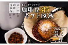 珈琲ギフトBOX(深煎り・浅煎り・店主オススメ豆・各1袋)珈琲豆の3種類詰め合わせ 草千里珈琲焙煎所 ミディアムボディ 深煎り 浅煎り コーヒー 珈琲 コーヒー豆 詰め合わせ カフェ 阿蘇山 お試し ギフト まろやか 美味しい 贈り物 おうち時間 おやつ ギフト 贈答用 熊本県 阿蘇市