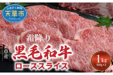 S001-016_熊本県天草産 霜降り 黒毛和牛 ローススライス 1kg(500g×2)