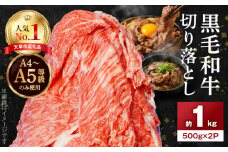 S001-001_【順次発送】A4～A5等級 黒毛和牛 切り落とし 1kg（500g×2P）