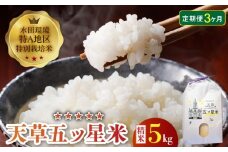 S061-T05_【3ヶ月定期便】特別栽培米 天草五ッ星米 精米 5kg