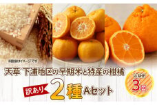 S040-T05_【定期便3回】天草 下浦地区の早期米と特産の柑橘2種Ａセット(訳あり)【先行受付】
