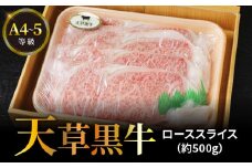 S074-012_天草黒牛 ロース スライス 約500g A4～5等級