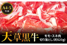 S074-016_天草黒牛 モモ・スネ肉 切り落とし 約520g 黒毛和牛 A4～5等級
