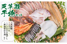 S011-023_天草灘干物セット(天然鯛、ミズイカ、アジのささ塩干し・車海老みそ漬等)