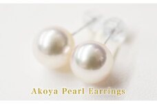 S085-320_天草産 8mm-8.5mm あこや真珠 ホワイトピンク 花珠級 スタッド パールピアス イヤリング 【B：ピアス K14WG（ホワイトゴールド）】