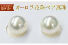 S101-346_真珠科学研究所 オーロラ花珠 鑑別書付 9mm - 9.5mm あこや真珠 スタッドピアス 【C：ピアス Pt900（プラチナ）】