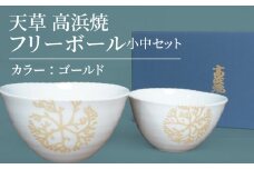 S026-024_天草 高浜焼フリーボール 小中セット(ゴールド)