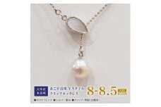 S101-383_あこや真珠 ホワイトピンク 8mm - 8.5mm 1粒 ネックレス クリップ Yスタイル SV シルバー ボールチェーン 真珠 白蝶貝 黒蝶貝 【C：白蝶貝】