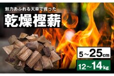 S163-006_魅力あふれる天草で育った乾燥樫薪（天樫　5cm～25cmコロ薪　12～14kg）