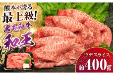 熊本県産 A5等級 黒毛和牛 和王 ウデスライス 約400g【帝神志方ミート 株式会社】 牛 肉 うで ウデ 腕 スライス しゃぶしゃぶ すき焼き A5 和牛 国産 熊本 [AYCH069]