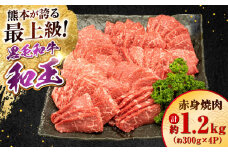 熊本県産 A5等級 黒毛和牛 和王 柔らか赤身焼肉 約300g×4P 計約1.2kg【帝神志方ミート 株式会社】 牛 肉 赤身 切り落とし 焼き肉 バーベキュー タレ A5 和牛 国産 熊本 [AYCH095]