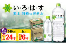 【全6回定期便】い・ろ・は・す 阿蘇の 天然水 2L×6本＋540ml×24本 各1ケース 計180本 【コカ・コーラボトラーズジャパン株式会社】 水 ミネラルウォーター 飲料水 コカコーラ ドリンク 2l 2L 540ml ペットボトル 天然水 定期便 [AYAA028]