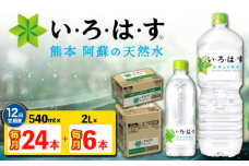 【全12回定期便】い・ろ・は・す 阿蘇の天然水 2L×6本＋540ml×24本 各1ケース  計360本 【コカ・コーラボトラーズジャパン株式会社】 水 ミネラルウォーター 飲料水 コカコーラ ドリンク 2l 2L 540ml ペットボトル 天然水 定期便 [AYAA029]