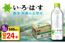 【全6回定期便】い・ろ・は・す 阿蘇の 天然水  540ml 24本 計144本 540ml×24本×1ケース 【コカ・コーラボトラーズジャパン株式会社】 水 ミネラルウォーター 飲料水 コカコーラ ドリンク 540ml ペットボトル 天然水 定期便 [AYAA031]