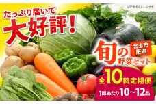【年10回コース定期便】【数量限定】合志の旬のお野菜10〜12品目【一般社団法人クラッシーノこうし】野菜 旬 季節 詰合せ 国産 合志市 おまかせ 詰め合わせ 産地 直送 春野菜 夏野菜 秋野菜 冷蔵 根菜 果物 葉物 産地直送 合志 熊本県 熊本 くまもと セット お野菜 ほうれん草 小松菜 ミニトマト さといも さつまいも なす ピーマン しょうが 大根 レタス キャベツ [AYAB013]