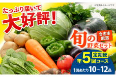 【年5回コース定期便】【数量限定】合志の旬のお野菜10〜12品目【一般社団法人クラッシーノこうし】 野菜 旬 季節 詰合せ 国産 合志市 おまかせ 詰め合わせ 産地 直送 春野菜 夏野菜 秋野菜 冷蔵 根菜 果物 葉物 産地直送 合志 熊本県 熊本 くまもと セット お野菜 ほうれん草 小松菜 ミニトマト さといも さつまいも なす ピーマン しょうが 大根 レタス キャベツ [AYAB020]