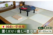 一畳屋 たたみっこ 縁無し 畳 6枚セット 85cm×85cm×高2cm 国産 たたみ 縁なし畳 置き畳 い草 日本製 熊本県産 　【一般社団法人クラッシーノこうし】 [AYAB109]
