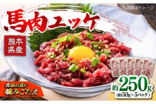 馬肉ユッケ　計約250g　約50g×5パック 【株式会社 肉の山本】熊本県 熊本 くまもと 馬刺し 馬肉 ユッケ ゆっけ 馬 国内肥育 小分け おつまみ 冷凍 配送無料 ジビエ 低カロリー ヘルシー 生肉 [AYBK003]