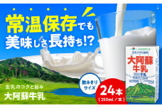 大阿蘇牛乳 ロングライフ 250ml 24本（12本入り×2ケース） 6L【合同会社 福福堂】成分無調整牛乳 ミルク カルシウム 牛乳 常温保存 長期保存 送料無料 [AYAC047]