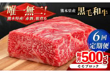 【全6回定期便】熊本県産 『原田畜産』 黒毛和牛 モモ ブロック 約500g 牛肉 牛【有限会社 九州食肉産業】 黒毛 和牛 国産 もも肉 お肉 肉 熊本県 熊本 合志 合志市 [AYCN097]