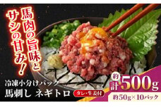 【フジチク】 馬刺し ネギトロ 約50g×10個（計約500g）【亀井通産 株式会社】タレ付き 馬 馬肉 肉 熊本県 ネギトロ [AYBQ007]
