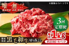 【全3回定期便】熊本県産 『原田畜産』 黒毛和牛 切り落とし 計約1kg（約250g×4パック） 牛肉 牛【有限会社 九州食肉産業】 黒毛 和牛 国産 牛丼 スタミナ丼 プルコギ丼 肉炒め ハヤシライス カレー 野菜炒め 肉 熊本県 熊本 合志 合志市 [AYCN042]