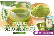 【全12回定期便】樹木医が育てた桑の葉茶（粉末）50g×1袋【株式会社 峯樹木園】 [AYBM023]